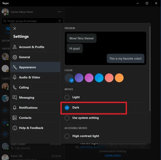 How to Enable Skype App Dark Mode Smartphone and PC - TechFandu